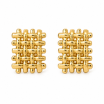 Brinco folheado a ouro 18 k ouro quadrado orgânico