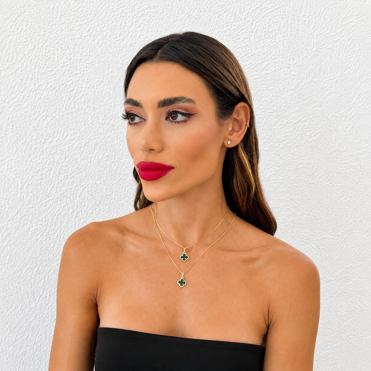 Colar Duplo Folheado a Ouro 18 k inspiração Vg