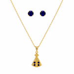 Conjunto colar e brinco folheado a ouro 18 k Nossa senhora
