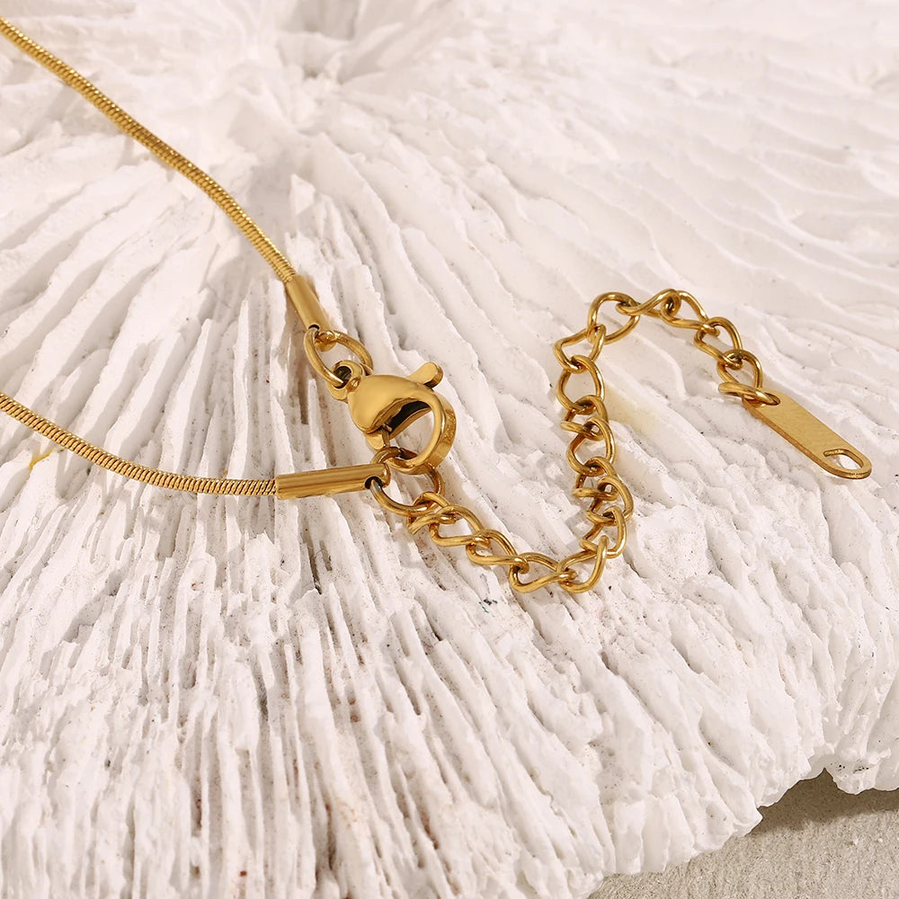 Ebbelle 18K banhado a ouro overlength irregular duplo círculo pingente colar de aço inoxidável suéter corrente joias femininas