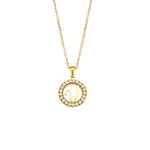 Ebbelle oco redondo zircão pavimentado 26 alfabeto inicial colar senhoras elegante presente de aniversário 18k banhado a ouro carta colar