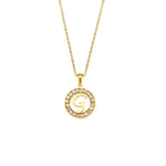 Ebbelle oco redondo zircão pavimentado 26 alfabeto inicial colar senhoras elegante presente de aniversário 18k banhado a ouro carta colar