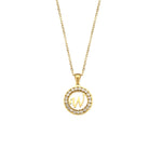 Ebbelle oco redondo zircão pavimentado 26 alfabeto inicial colar senhoras elegante presente de aniversário 18k banhado a ouro carta colar