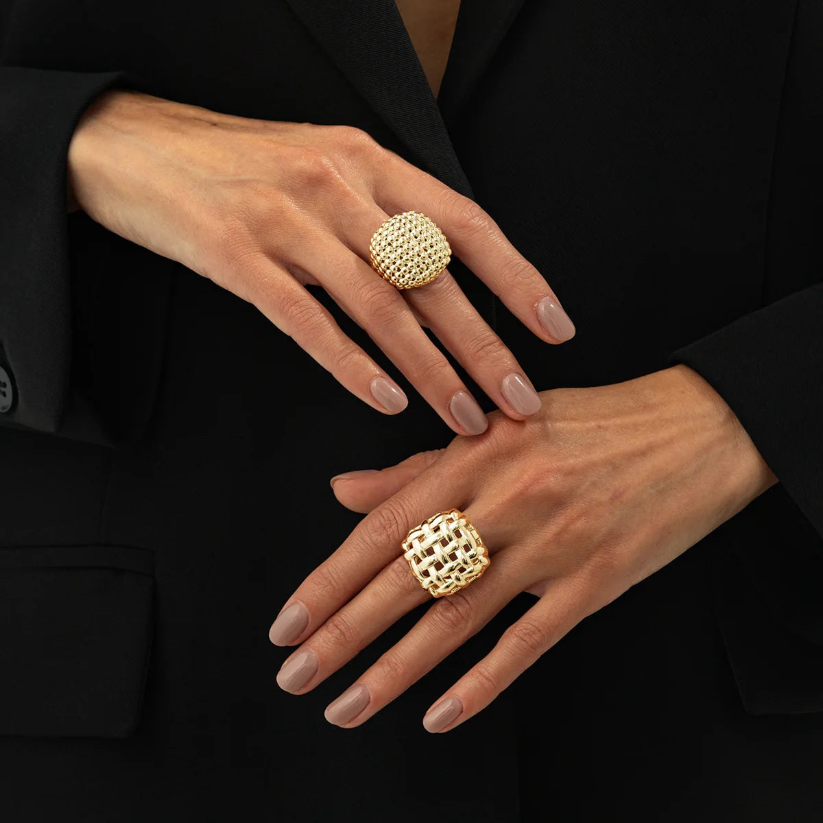 Kit de Anel Vintage Luxury Ajustável - 2Pcs