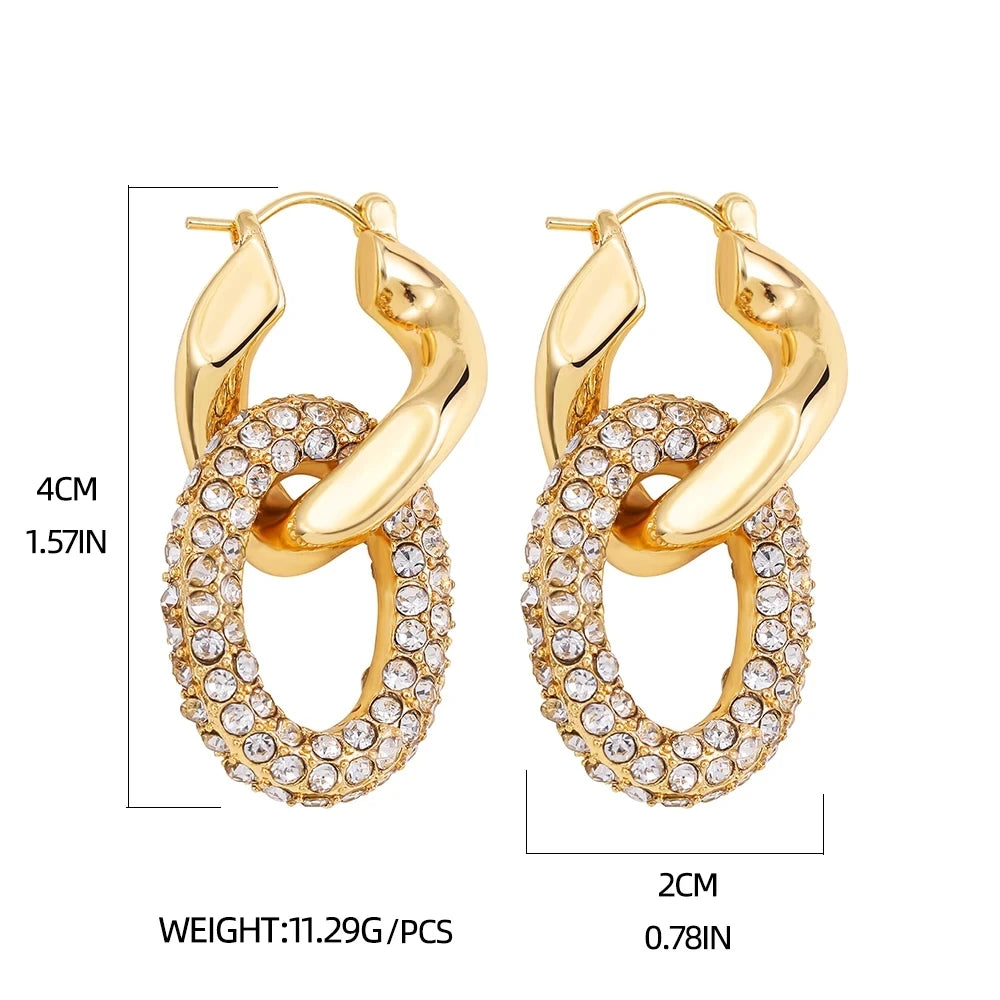 Aurora Zircon — Brincos Femininos Geométricos Banhados a Ouro