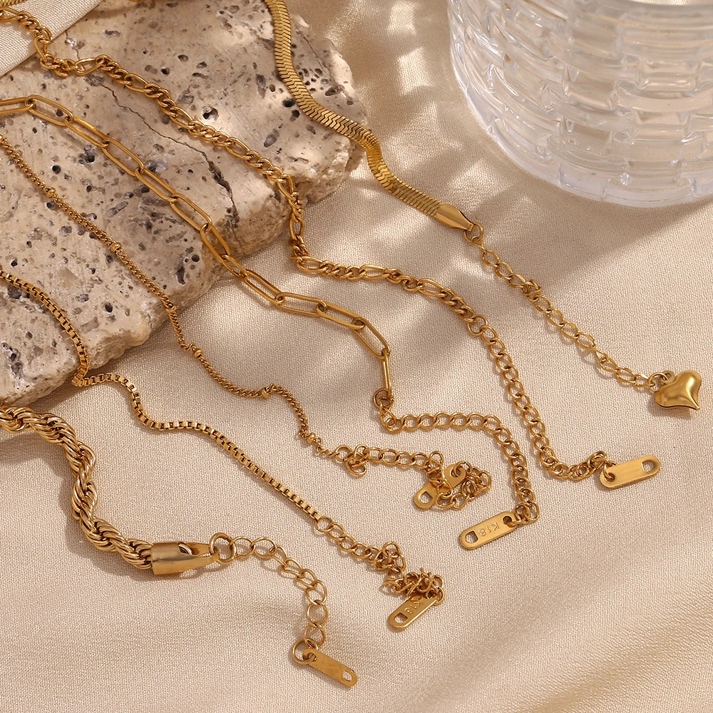 Ebbelle lâmina corrente figaro corrente torce corrente pulseira 18k banhado a ouro 316l jóias de aço inoxidável pulseiras de mão femininas