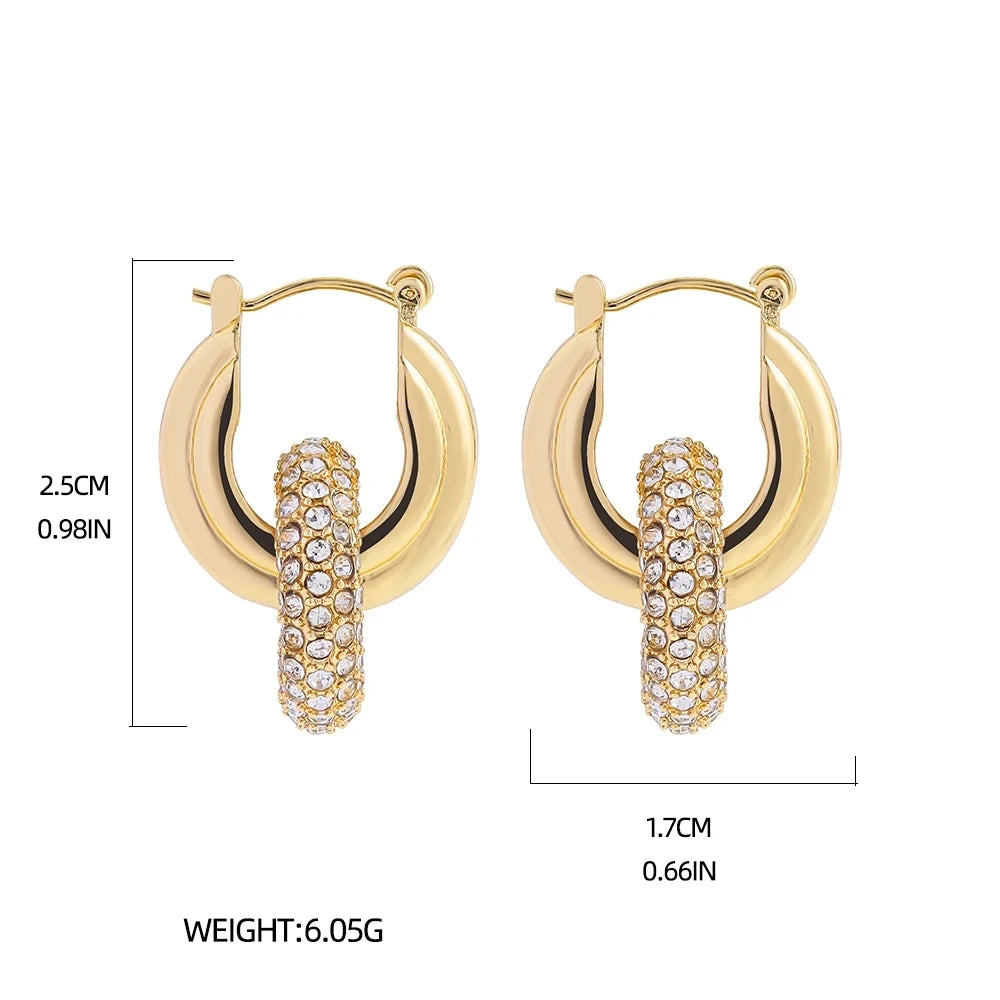 Aurora Zircon — Brincos Femininos Geométricos Banhados a Ouro