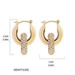 Aurora Zircon — Brincos Femininos Geométricos Banhados a Ouro