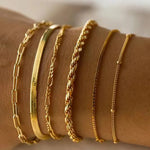 Ebbelle lâmina corrente figaro corrente torce corrente pulseira 18k banhado a ouro 316l jóias de aço inoxidável pulseiras de mão femininas