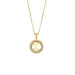 Ebbelle oco redondo zircão pavimentado 26 alfabeto inicial colar senhoras elegante presente de aniversário 18k banhado a ouro carta colar
