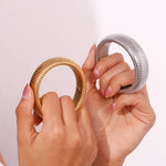 Ebbelle 20mm robusto largo 18k banhado a ouro prata cor braço pulseira de pulso pulseiras mulheres pulseras de acero inoxidável para mujer