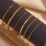 Ebbelle lâmina corrente figaro corrente torce corrente pulseira 18k banhado a ouro 316l jóias de aço inoxidável pulseiras de mão femininas