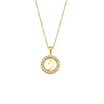 Ebbelle oco redondo zircão pavimentado 26 alfabeto inicial colar senhoras elegante presente de aniversário 18k banhado a ouro carta colar