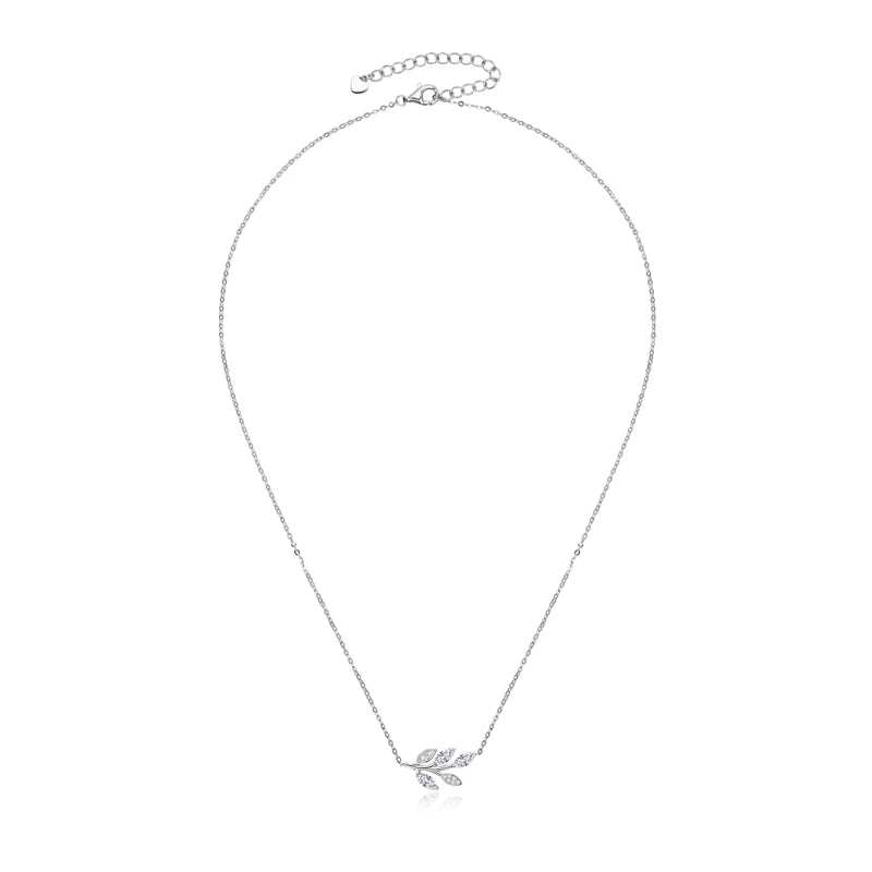 Colar Folha Moissanite Marquise