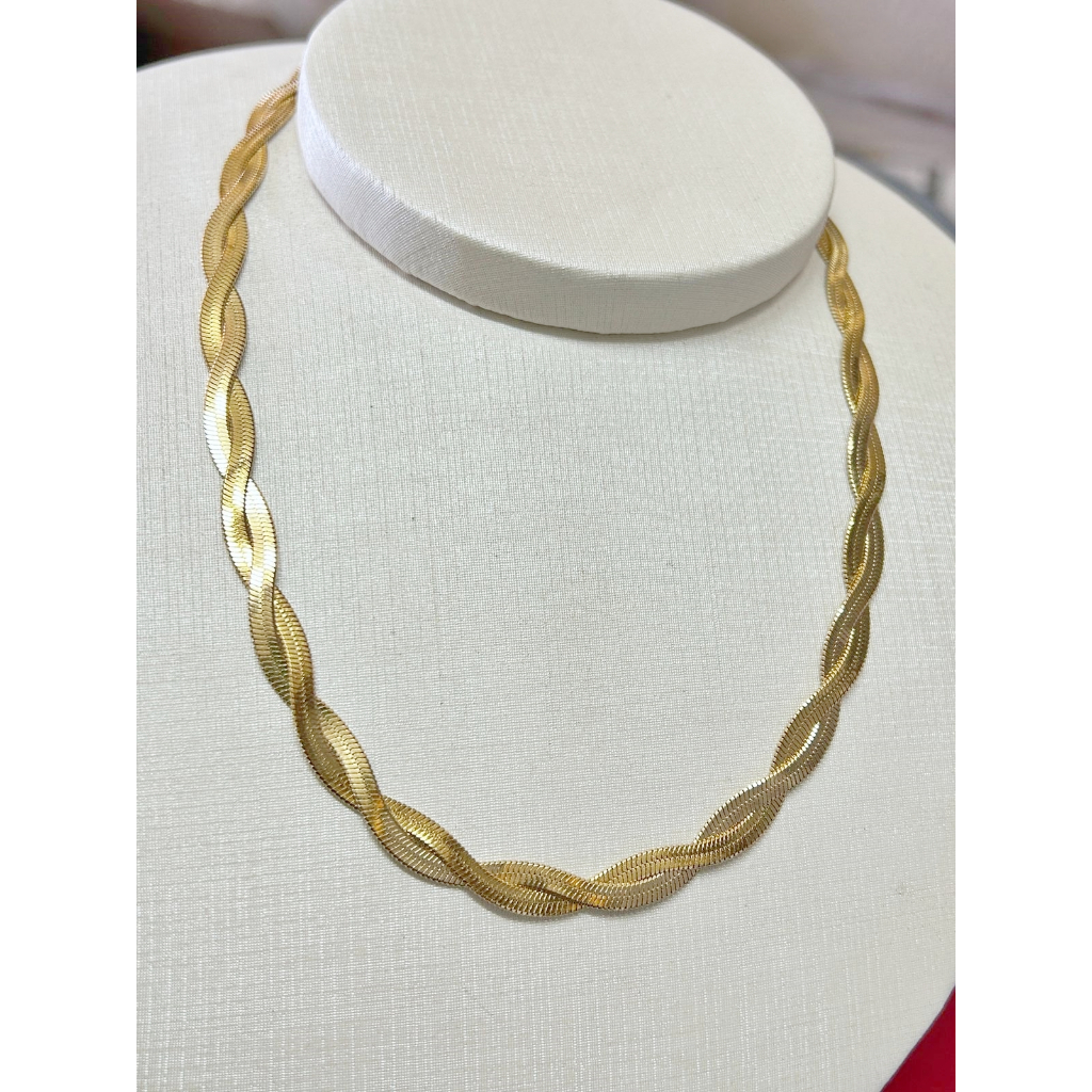 Colar Feminina 2 Fios Aço Inoxidável Banhado Cor Dourada 18K Ajustável- Promoção