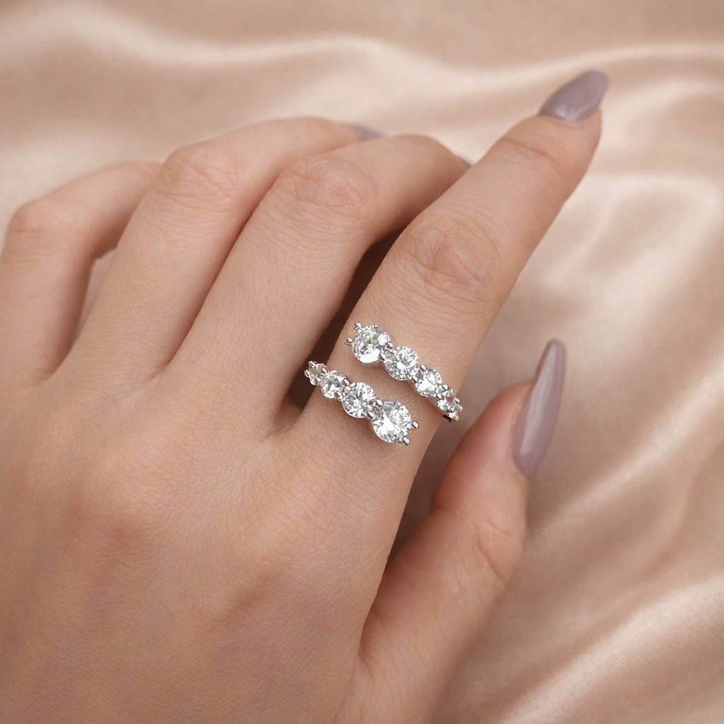 Anel Ajustavél Élégance Moissanite