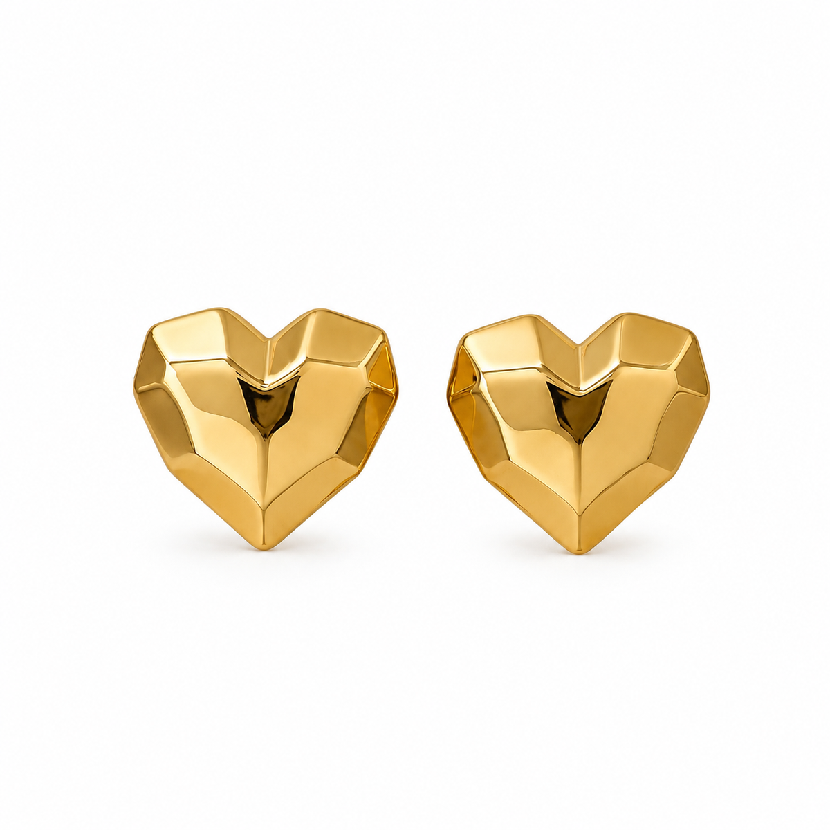 Brinco folheado a ouro 18 k ouro Coração Martelado