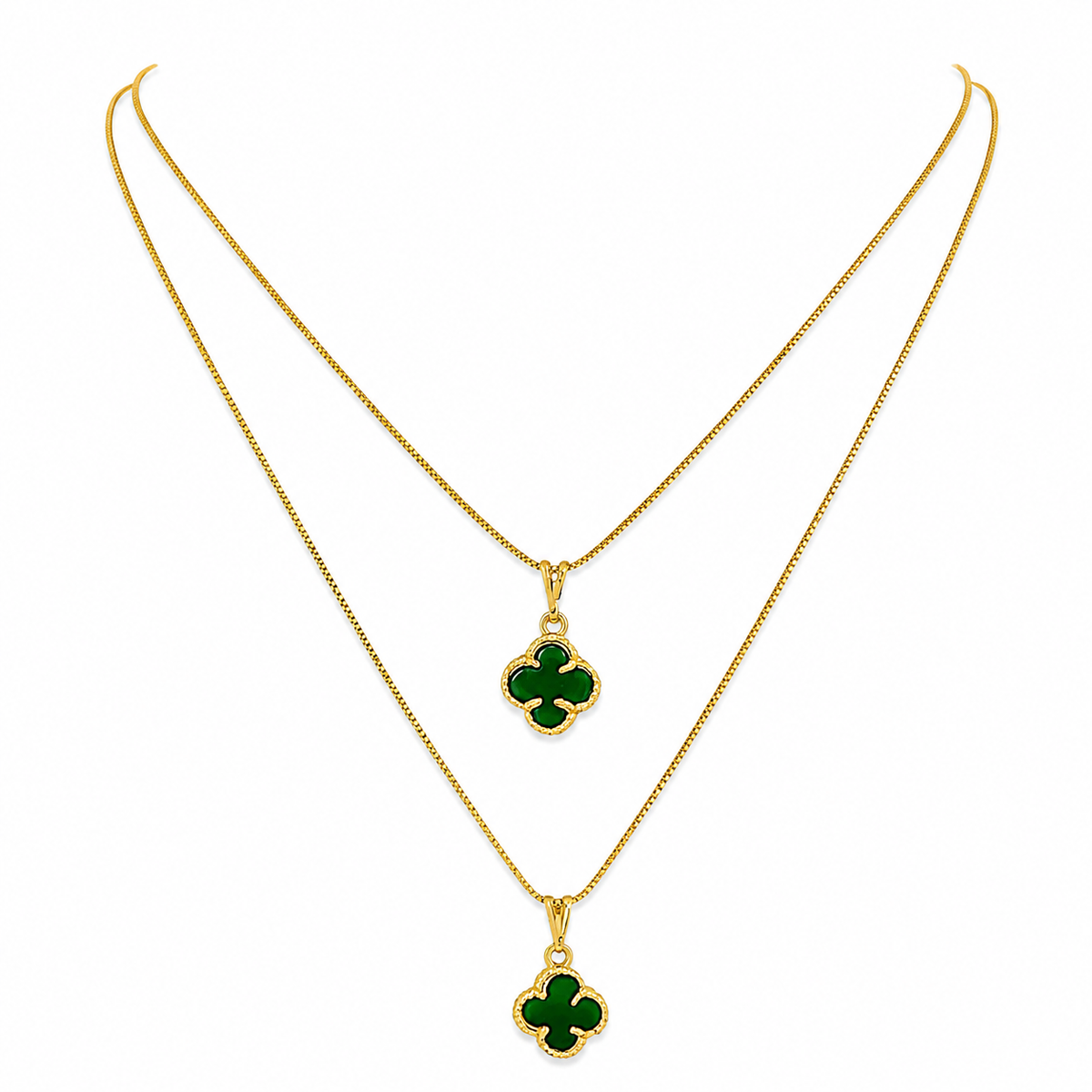 Colar Duplo Folheado a Ouro 18 k inspiração Vg