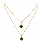Colar Duplo Folheado a Ouro 18 k inspiração Vg