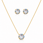 Conjunto colar e brinco folheado a ouro 18 k ponto de luz ouro