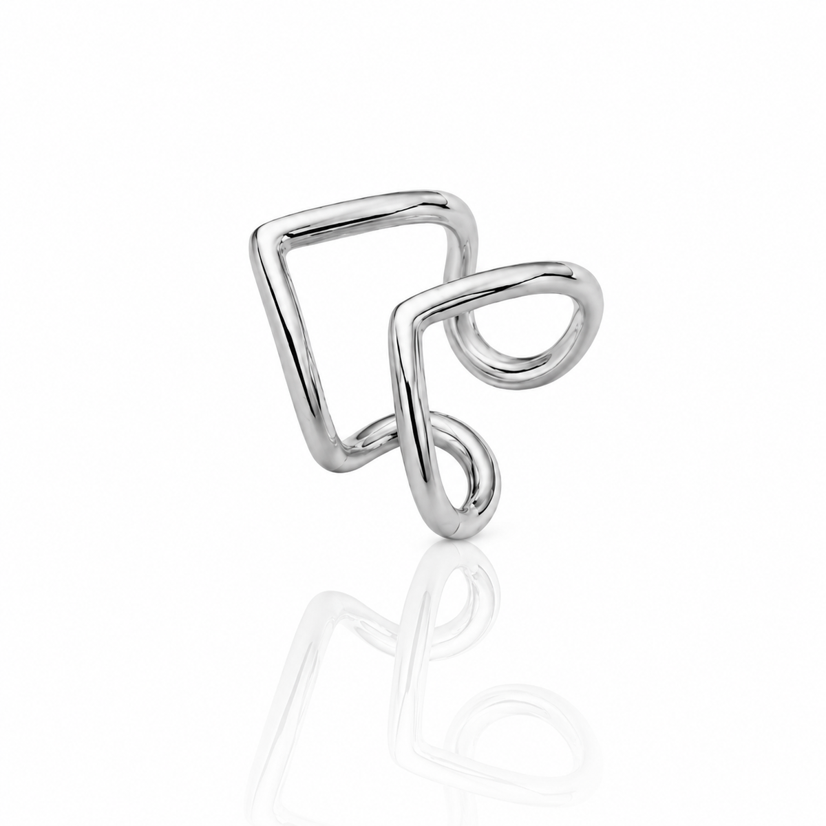 Anel Folheado a Ouro 18K Design V Duplo