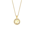 Ebbelle oco redondo zircão pavimentado 26 alfabeto inicial colar senhoras elegante presente de aniversário 18k banhado a ouro carta colar