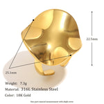 Ebbelle Anel aberto suave irregular para meninas em aço inoxidável 18K banhado a ouro sem manchas joias básicas da moda