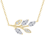 Colar Folha Moissanite Marquise