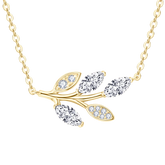 Colar Folha Moissanite Marquise