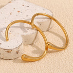 E.B.belle Pulseira assimétrica minimamente com abertura de pulseira de aço inoxidável joias hipoalergênicas para