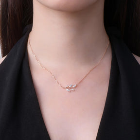 Colar Folha Moissanite Marquise
