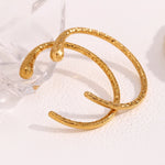 E.B.belle Pulseira assimétrica minimamente com abertura de pulseira de aço inoxidável joias hipoalergênicas para