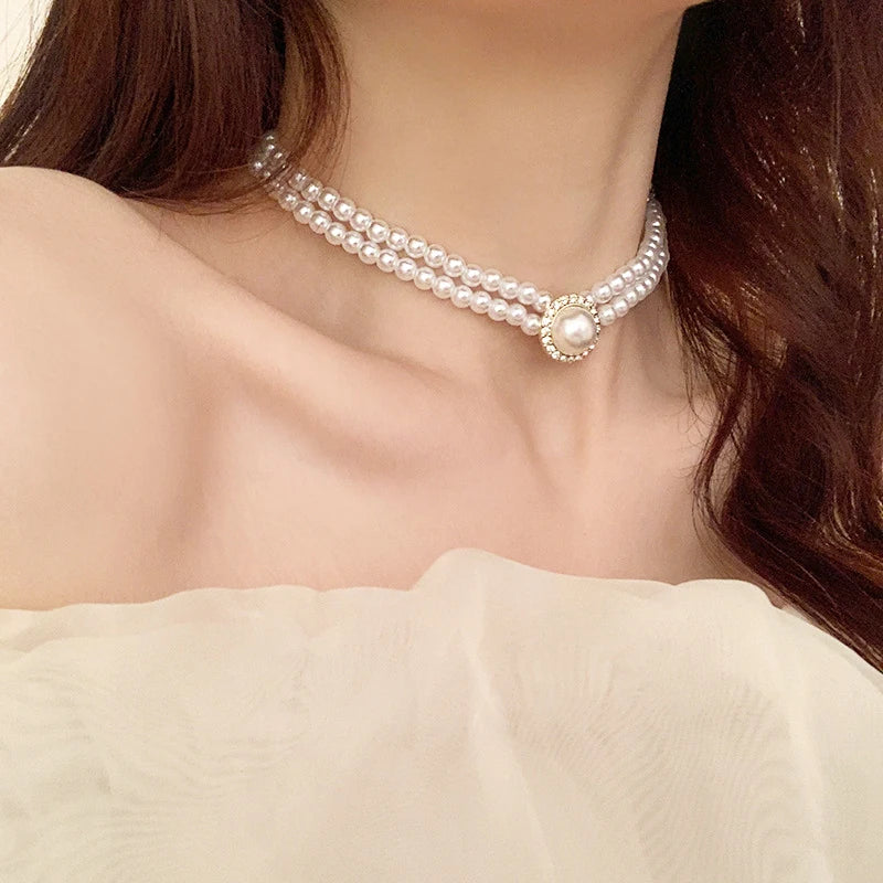 Colar Pearl Choker Élégance