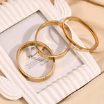 E.B.belle Pulseira brilhante estilo minimalista, joias empilhadas, aço inoxidável, banhado a ouro 18k, presentes hipoalergênicos para mulheres