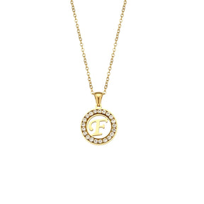 Ebbelle oco redondo zircão pavimentado 26 alfabeto inicial colar senhoras elegante presente de aniversário 18k banhado a ouro carta colar