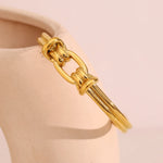 Ebbelle Novo Design Linhas Nó Cuff Pulseira 18K Banhado A Ouro Aço Inoxidável Estilo Clássico Mulheres Meninas Jóias À Prova D 'Água