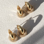 Aurora Zircon — Brincos Femininos Geométricos Banhados a Ouro