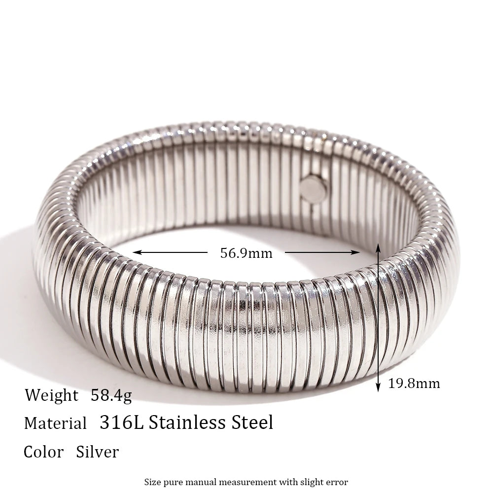 Ebbelle 20mm robusto largo 18k banhado a ouro prata cor braço pulseira de pulso pulseiras mulheres pulseras de acero inoxidável para mujer