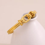 Ebbelle Novo Design Linhas Nó Cuff Pulseira 18K Banhado A Ouro Aço Inoxidável Estilo Clássico Mulheres Meninas Jóias À Prova D 'Água