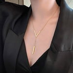 Cordão feminino aço inoxidável banhado ouro 18k durável colar elegante