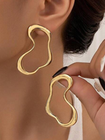 Brinco Orgânico Elegante Bijuterias Femininas Brincos Femenino Acessórios Femininos Moda Bijuterias