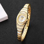 Relógio De Quartzo Feminino Elegante-Mostrador Pequeno De Strass Para Um Toque De Glamour